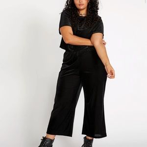 Volcom Black Velvet Cropped Flare Pants